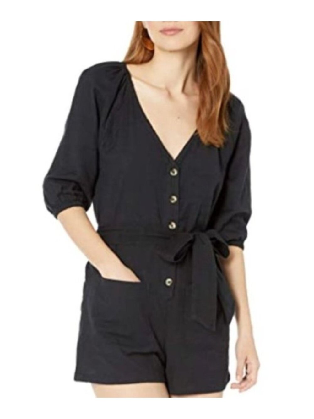 Billabong 'Work Play' Cotton Romper - Black